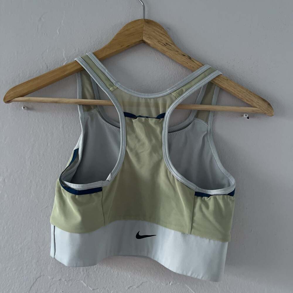 Nike Women's Colorblock Athletic Sports Bra - Light Green & Blue - Picture 2 of 3